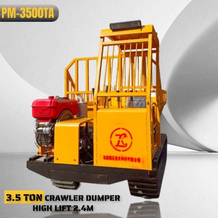 PM-3500 Ψαλιδωτό Ανυψωτικό 2.4 μέτρων με ερπυστριοφόρο ανατρεπόμενο φορτηγό